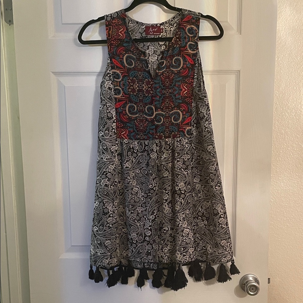 Colorful Paisley Top with Tassels